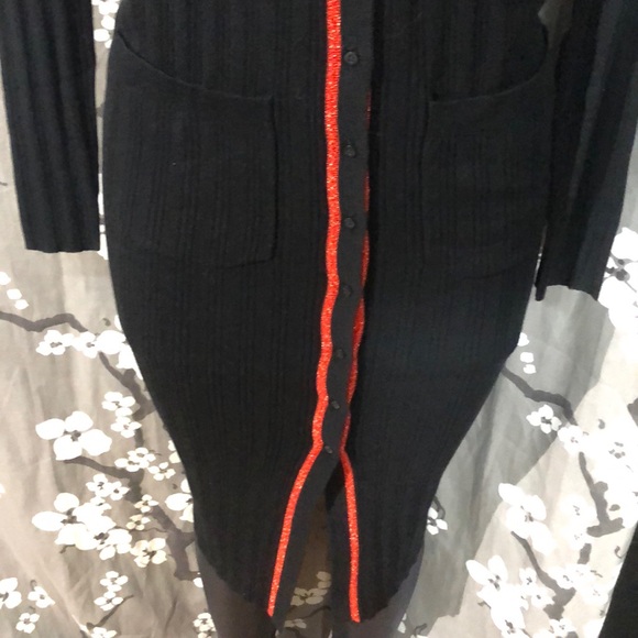 NWT JUICY COUTURE Black Duster Sweater Coat Jacket - Picture 5 of 8